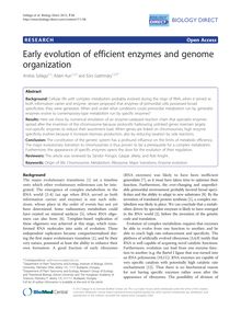 Early evolution of efficient enzymes and genome organization