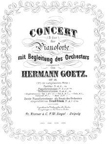 Partition complète, Piano Concerto No.2, Op.18, Goetz, Hermann