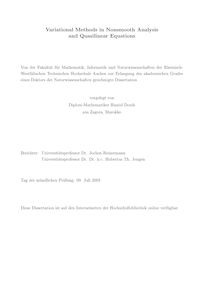 Variational methods in nonsmooth analysis and quasilinear equations [Elektronische Ressource] / vorgelegt von Hamid Douik