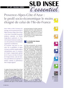 Provence-Alpes-Côte d Azur : le profil socio-économique le moins éloigné de celui de l Ile de France