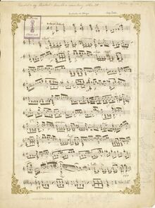 Partition Manuscript Copy, Andante et Allegro, Coste, Napoléon