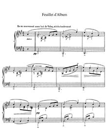 Partition de piano, Feuillet d Album, Chabrier, Emmanuel