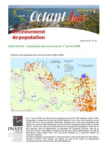 Côtes-d'Armor : la population des communes au 1er janvier 2009 (Octant Info nº 18)