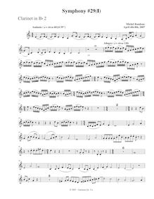 Partition clarinette 2, Symphony No.29, B♭ major, Rondeau, Michel