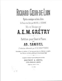 Partition Segment 1, Richard Coeur-de-Lion, Richard the Lionheart