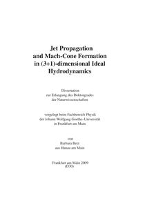 Jet propagation and mach cone formation in (3+1)-dimensional ideal hydrodynamics [Elektronische Ressource] / von Barbara Betz