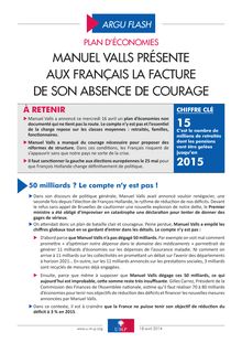 Plan d économies : Manuel Valls présente aux Français la facture de son absence de 