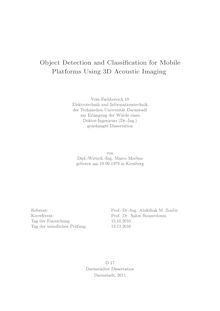 Object detection and classification for mobile platforms using 3D acoustic imaging [Elektronische Ressource] / von Marco Moebus