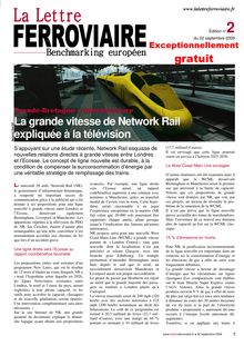 La grande vitesse de Network Rail expliquée à la télévision