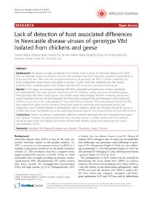 Lack of detection of host associated differences in Newcastle disease viruses of genotype VIId isolated from chickens and geese