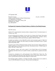 Letter to US Dept of Commerce - Request for comment VN s s…