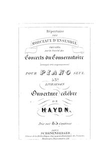 Partition complète, Overture [Sinfonia] en D major, D major, Haydn, Joseph