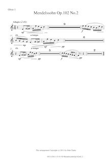 Partition hautbois 1, chansons ohne Worte, Songs Without Words, Mendelssohn, Felix