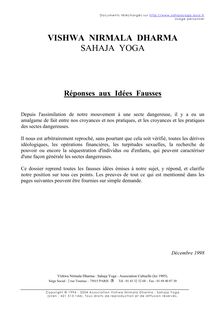 Secte   sahaja yoga (dossier de presse)