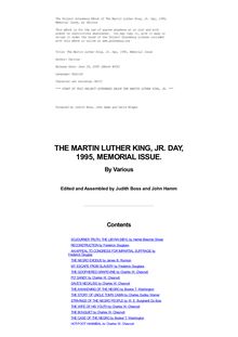 Martin Luther King, Jr. Day, 1995, Memorial Issue