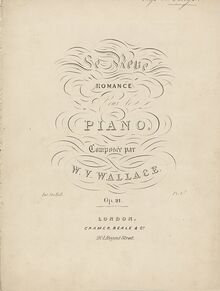 Partition complète, Le rêve, Romance pour le piano, A♭ major, Wallace, William Vincent