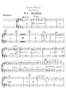 Partition hautbois 1/2, anglais cor, nocturnes, Debussy, Claude