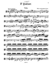 Partition viole de gambe, corde quatuor No.3, Op.18, Stenhammar, Wilhelm