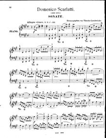 Partition Sonata en A Major, K.113 (L.345), 100 clavier sonates