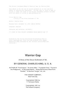 Warrior Gap - A Story of the Sioux Outbreak of  68.