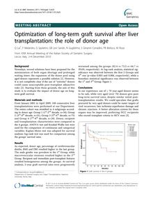 Optimization of long-term graft survival after liver transplantation: the role of donor age