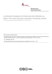 Les Sources françaises du christianisme de la libération au Brésil / The French Sources of Liberation Christianity in Brazil - article ; n°1 ; vol.97, pg 9-32