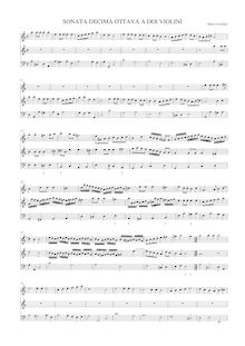 Partition complète, Sonata Decima Ottava pour 2 violons et Continuo