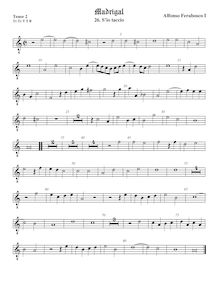 Partition ténor viole de gambe 2, octave aigu clef, Madrigali a 5 voci, Libro 1