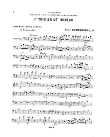 Partition de violoncelle, Piano Trio, Op.18, Bourgeois, Émile