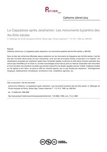 La Cappadoce après Jerphanion. Les monuments byzantins des Xe-XIIIe siècles - article ; n°2 ; vol.110, pg 899-930