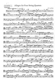 Partition quatuor I: violoncelle, Allegro pour 4 corde quatuors