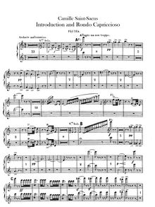 Partition flûte 1, 2, Introduction et Rondo capriccioso, Op.28, Saint-Saëns, Camille