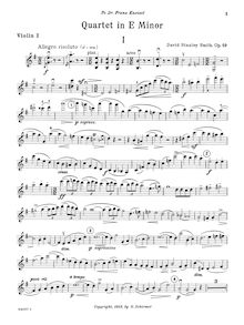Partition violon 1, corde quatuor No.2, String Quartet in E minor