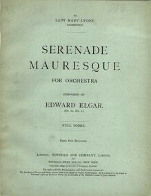 Partition couverture couleur, 3 Characteristic pièces, Op.10, Elgar, Edward