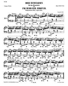 Partition complète, 3 Ecossaises, Chopin, Frédéric par Frédéric Chopin