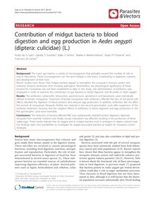 Contribution of midgut bacteria to blood digestion and egg production in Aedes aegypti(diptera: culicidae) (L.)