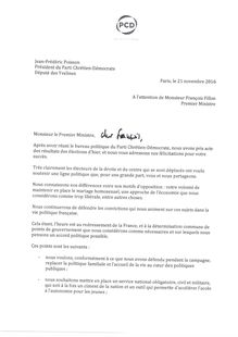 Lettre de Jean-Frédéric Poisson à François Fillon