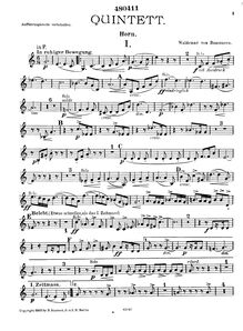 Partition cor, quintette pour Piano, vents et cordes, Baussnern, Waldemar von