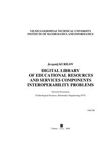 Digital library of education resources and services components interoperability problems ; Švietimo išteklių ir paslaugų skaitmeninės bibliotekos sudedamųjų dalių sąveikumo problemos