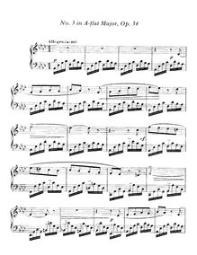 Partition complète, Impromptu No. 3 en A flat, Op.34, Fauré, Gabriel