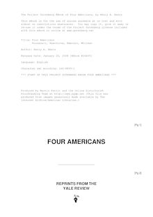 Four Americans - Roosevelt, Hawthorne, Emerson, Whitman