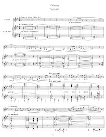 Partition violon et partition de piano, violon Sonata, Sonate (Troisième) pour violon et piano