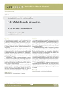 FisterraSalud: Un portal para pacientes (FisterraSalud: A portal for patients)