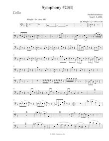 Partition violoncelles, Symphony No.23, F major, Rondeau, Michel par Michel Rondeau