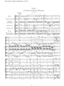 Partition complète, basson Concerto, Concerto for Bassoon and Orchestra