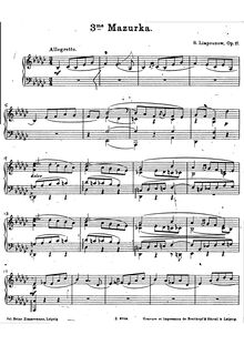 Partition complète, Mazurka No.3, Op.17, Lyapunov, Sergey
