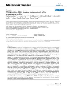 PTEN inhibits BMI1 function independently of its phosphatase activity