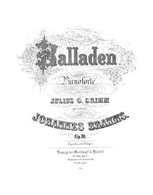 Partition complète (monochrome), Ballades, Balladen, Brahms, Johannes