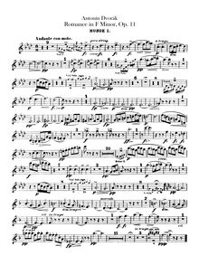 Partition hautbois 1, 2, Romance, F minor, Dvořák, Antonín