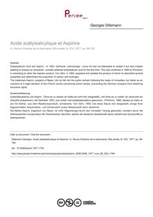 Acide acétylsalicylique et Aspirine - article ; n°233 ; vol.65, pg 99-105
